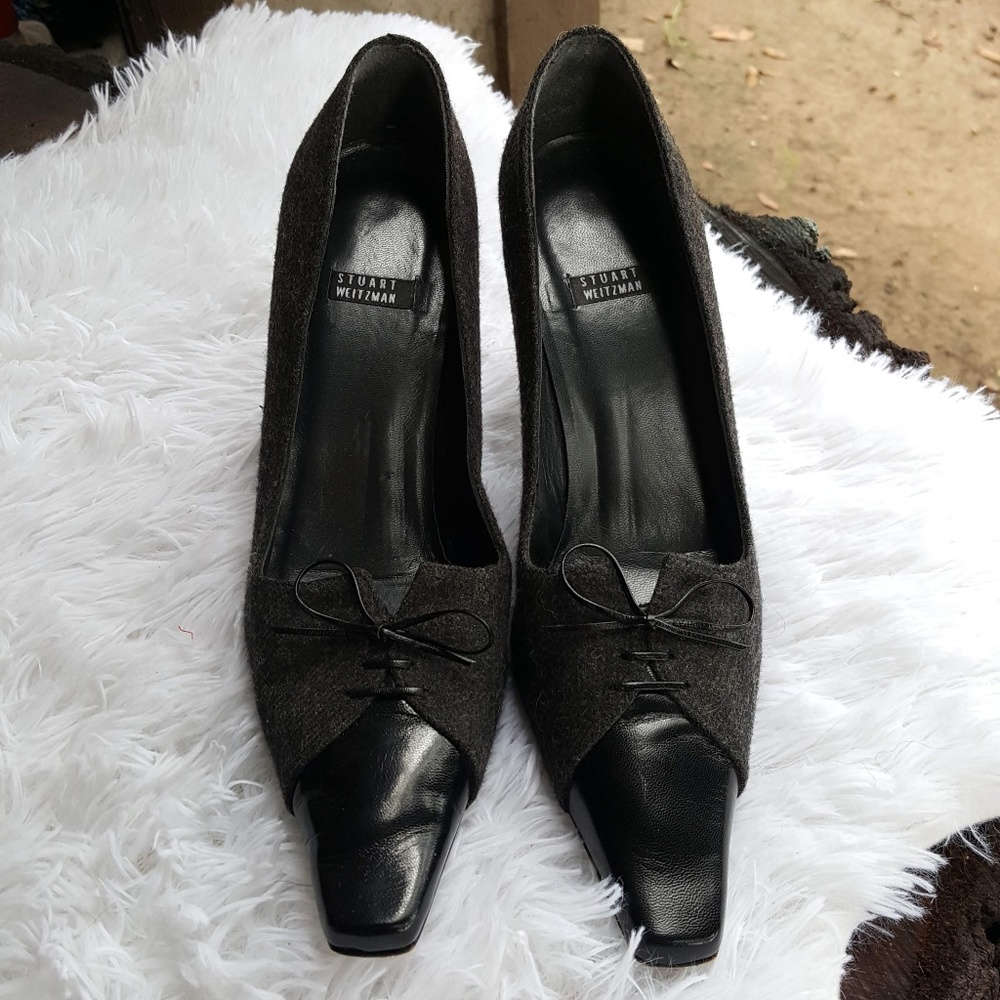 Stuart Weitzman Pointy Square Toe Pumps Size 7.5B - Picture 2 of 8